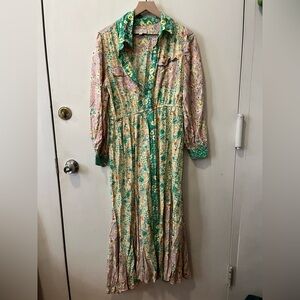 LOFT Multicolor Floral Long Sleeve Dress